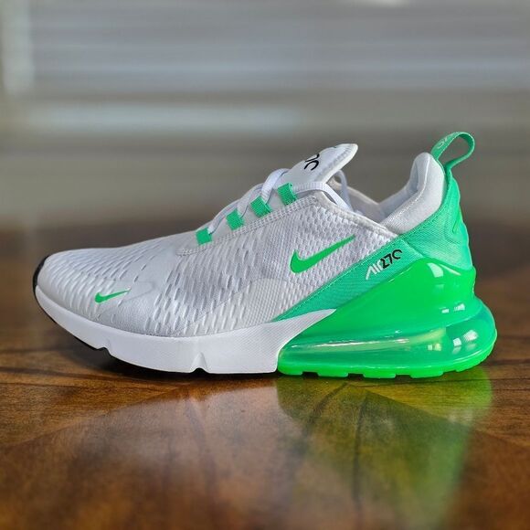 Nike Air Max 270 White/Green Shock USA Men's Size 10 /UK 9/EU 44 New AH6789-117 - Picture 7 of 16